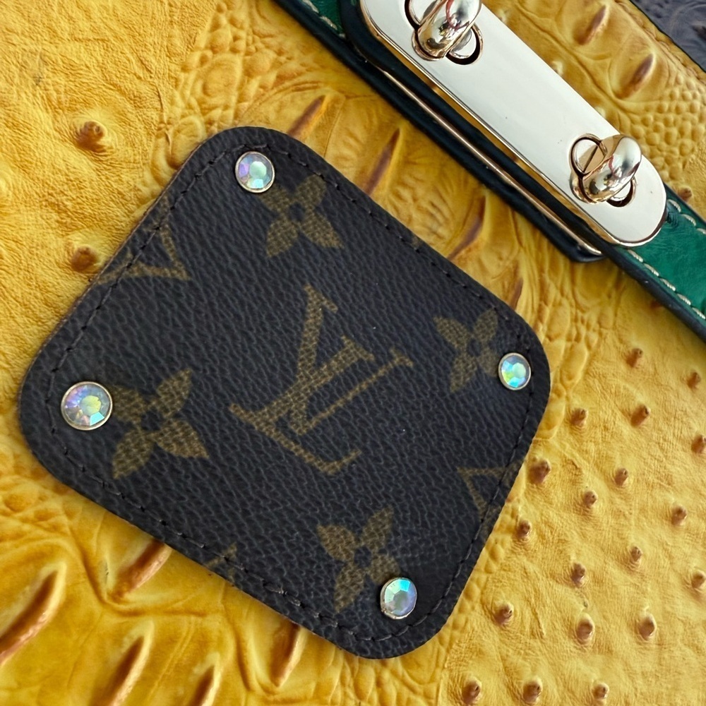 NWOT Multicolored Animal Print Upcycled Boutique Bag & Wallet Set - Picture 3 of 15